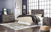 J&M Furniture - Ashley Furniture - Drystan King Panel Headboard with Metal Frame, Dresser, Mirror, and Nightstand - King Panel Headboard with Metal Frame, Dresser, Mirror, and Nightstand - B211B71